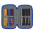 Double Pencil Case Real Zaragoza Blue 12.5 x 19.5 x 4 cm (28 Pieces)