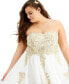 Фото #4 товара Trendy Plus Size Strapless Embellished Gown, Created for Macy's