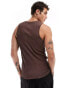 ASOS DESIGN muscle fit vest in oil wash brown