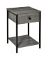 Фото #1 товара Industrial Grey End Table with Storage Shelf