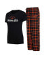 ფოტო #1 პროდუქტის Women's Black, Orange Oklahoma State Cowboys Arctic T-shirt and Flannel Pants Sleep Set