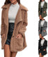 Фото #35 товара Xmiral Women's long sleeve winter warm plush sweatshirt casual plain coats