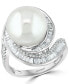 ფოტო #1 პროდუქტის EFFY® Cultured Freshwater Pearl (12-1/2mm) & Diamond (3/4 ct. t.w.) Ring in 14k White Gold (Also Available in 14k Yellow Gold & Rose Gold)