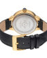 ფოტო #3 პროდუქტის Women's Astor Swiss Quartz Diamond Accents Black Genuine Leather Strap Watch 40mm