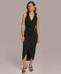 Фото #1 товара Donna Karan Women's Asymmetric Gathered Tear-Drop Dress