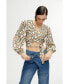 Фото #1 товара Women's Printed Double-Breasted Crop Top