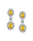 ფოტო #3 პროდუქტის Art Deco Style Crown Halo Oval Cubic Zirconia Canary Yellow AAA CZ Fashion Formal Dangle Drop Earrings For Prom Bridesmaid Wedding Rhodium Plated