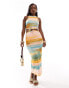 Фото #1 товара ASOS DESIGN ribbed midi dress with cut out and stone trim in bright smudge print