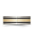 ფოტო #3 პროდუქტის Titanium Antiqued and Brushed 14k Gold Inlay Flat Band Ring