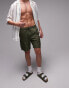 Фото #2 товара Topman skinny cargo swim shorts in khaki