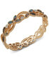 Gold-Tone Blue Abalone Floral Hinge Boxed Bracelet