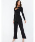 Women's Ity Jumpsuit With Keyhole Neck And Long Sleeves