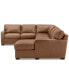 Фото #10 товара Radley 136" 5-Pc. Leather Square Corner Modular Chase Sectional, Created for Macy's