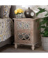 Фото #8 товара Furniture Celia French Rustic Quatrefoil Mirrored Nightstand