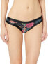 Фото #1 товара Body Glove Women's 236699 Bikini Bottom Cleo Black Floral Rib Swimwear Size L
