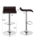 Set of 2 Swivel Bar Stool PU Leather Adjustable Bar Chair