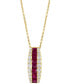 Фото #1 товара EFFY Collection eFFY® Ruby (1-1/5 ct. t.w.) & Diamond (1/2 ct. t.w.) Vertical 18" Pendant Necklace in 14k Gold