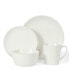 Basket Weave Embossed 16 Piece Dinnerware Set, Service for 4