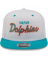 Фото #4 товара Men's White, Aqua Miami Dolphins Sparky Original 9FIFTY Snapback Hat