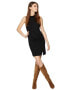 Фото #1 товара BCBGMAXAZRIA Turtleneck Maternity Ribbed Sheath Dress Black L