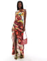 Фото #1 товара ASOS DESIGN one shoulder drawstring maxi dress in bright floral print