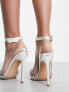 Фото #3 товара Be Mine Wide Fit Bridal Rasella heeled shoes with embellished front in ivory