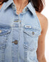 Wrangler collared denim dress in light blue