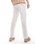 Фото #2 товара ASOS DESIGN smart wide leg linen blend trousers in off white