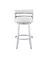 Фото #6 товара Madrid 26" Counter Height Swivel Gray Artificial leather and Brushed Stainless Steel Bar Stool