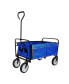 Folding Wagon Garden Shopping Beach Cart (Blue)