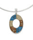 ფოტო #2 პროდუქტის Semi-Precious Mixed Stone Oval Pendant Wire Necklace