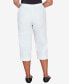 Petite Classic Neutrals Mid Rise Pull On Button Hem Twill Capri Pants