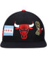 Men's Black Chicago Bulls Double Logo Snapback Hat
