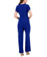 ფოტო #3 პროდუქტის Women's Petal-Sleeve Tie-Waist Square-Neck Jumpsuit