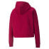 Фото #4 товара Puma Ess+ Cropped Metallic Logo Pullover Hoodie Womens Red Casual Outerwear 5868