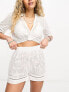 Фото #3 товара River Island cutwork short co-ord in white