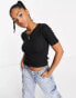 Фото #1 товара Brave Soul valerie ribbed t-shirt in black