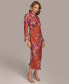 ფოტო #6 პროდუქტის Donna Karan Women's Floral-Print Button-Front Dress