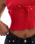 Фото #6 товара COLLUSION knitted cami in red