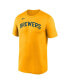 ფოტო #3 პროდუქტის Men's Gold Milwaukee Brewers New Legend Wordmark T-shirt