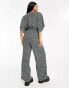 Фото #4 товара Wednesday's Girl v-neck wide sleeve belted jumpsuit in green spot