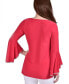 Фото #2 товара Women's Long Bell Sleeve Tunic with Stone Details Top