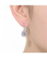 Фото #2 товара Sterling Silver with Rhodium Plated Clear Pear and Round Cubic Zirconia Halo Linear Drop Earrings