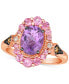 ფოტო #1 პროდუქტის Grape Amethyst (3/4 ct. t.w.), Passionfruit Tourmaline (5/8 ct. t.w.), Chocolate Diamond (1/10 ct. t.w.) & Nude Diamond (1/20 ct. t.w.) Statement Ring in 14k Rose Gold