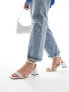 Фото #3 товара ASOS DESIGN Wide Fit Honeydew mid block heeled sandals in white