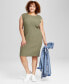 ფოტო #1 პროდუქტის Trendy Plus Size Rib-Knit Sleeveless Dress, Created for Macy's