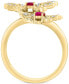 ფოტო #4 პროდუქტის EFFY® Ruby (1/2 ct. t.w.) & Diamond (1/2 ct. t.w.) Butterfly Ring in 14k Gold