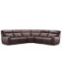 Фото #4 товара Dextan Leather 5-Pc. Sectional with 3 Power Recliners, Created for Macy's