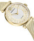 ფოტო #3 პროდუქტის Women's Swiss Greca Chic Gold Ion Plated Stainless Steel Mesh Bracelet Watch 35mm