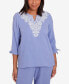 Фото #1 товара Women's Summer Breeze Embroidered Top with Tie Sleeves